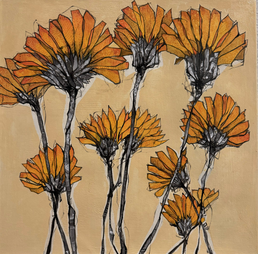 Yellow Flowers - 12x12 inches print on canvas, Limited Edition 1/10, 1.5 inch Gallery wrap