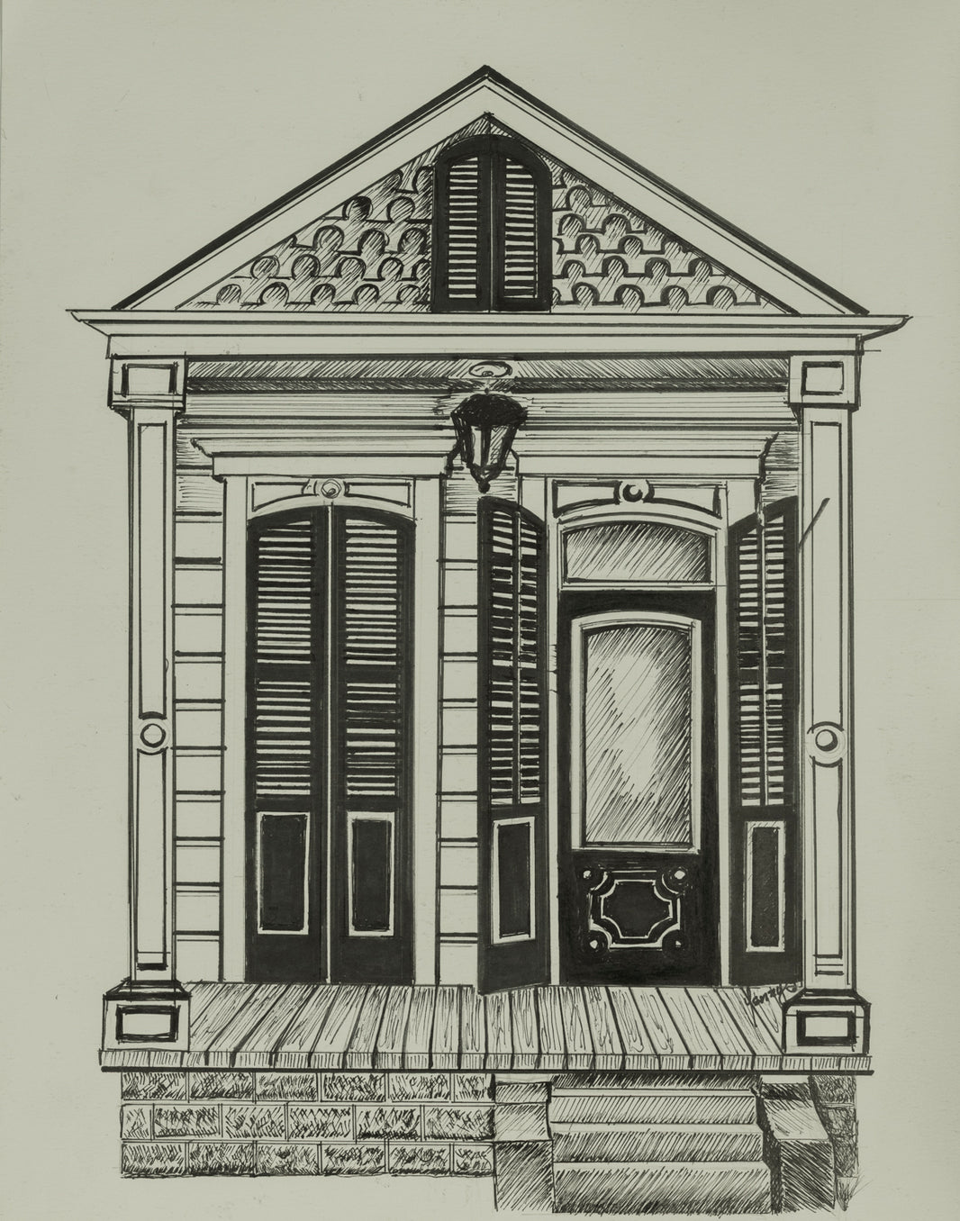 NOLA Shotgun House V - 11 x 14 inches Print by Yenny (Jenny Archbold)
