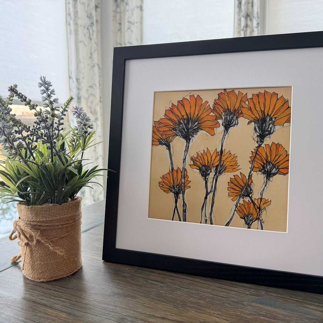 Yellow Floral Abstract - Print only