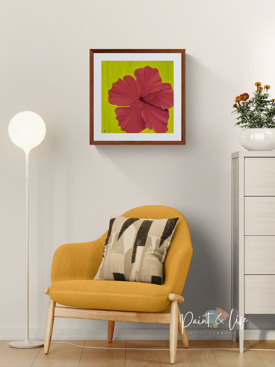 Hibiscus Warm - 14x14 inch Print by Stacy Jenkins