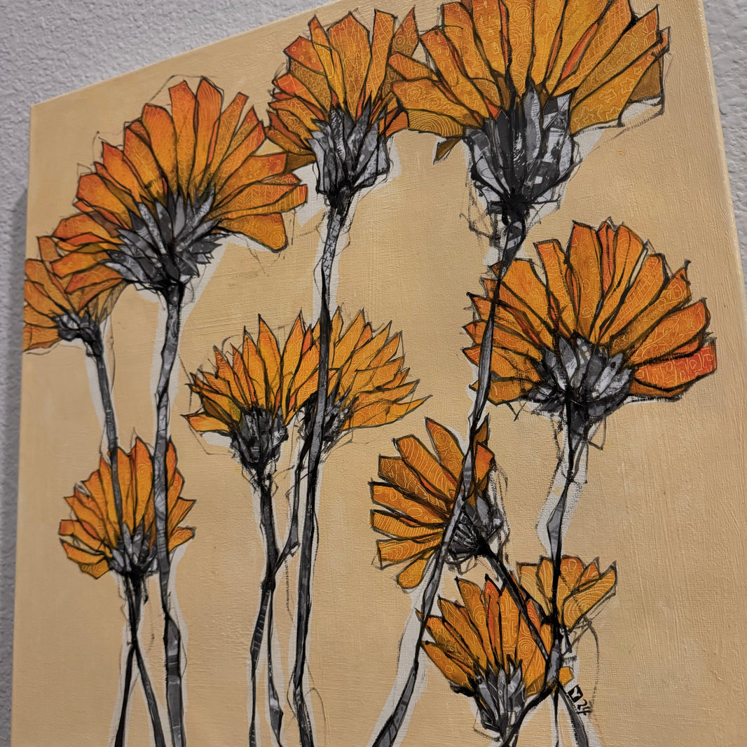 Yellow Flowers - 12x12 inches print on canvas, Limited Edition 1/10, 1.5 inch Gallery wrap