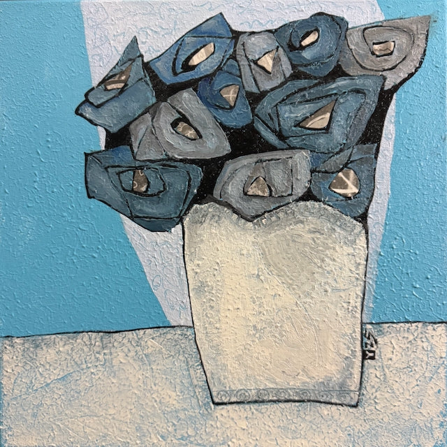 Blue Roses - Original painting by Young Kim