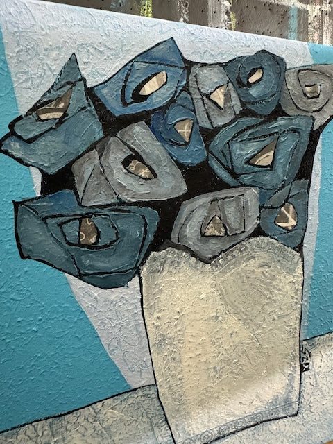 Blue Roses - Original painting by Young Kim