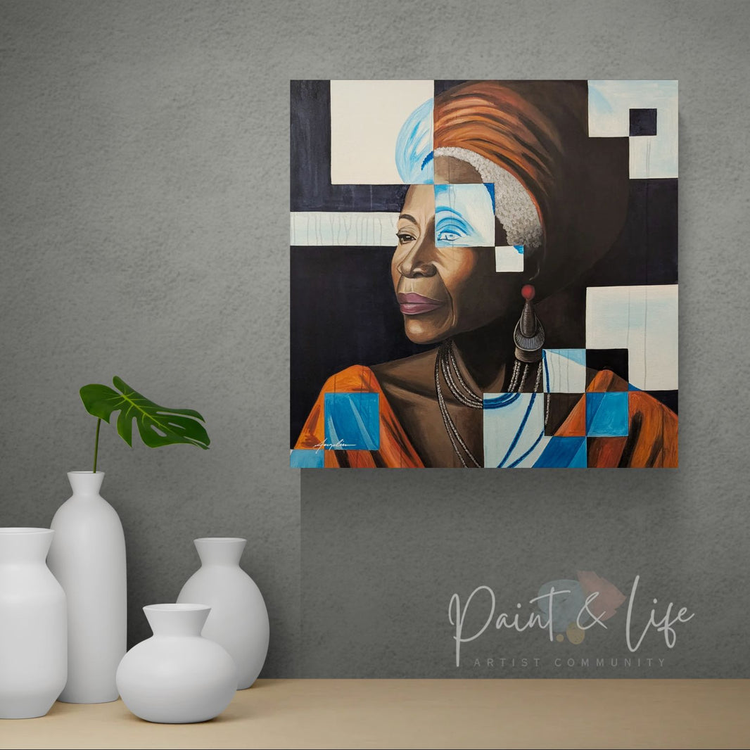 Mosaic of a Matriarch III: African - Print by Angeline Collier