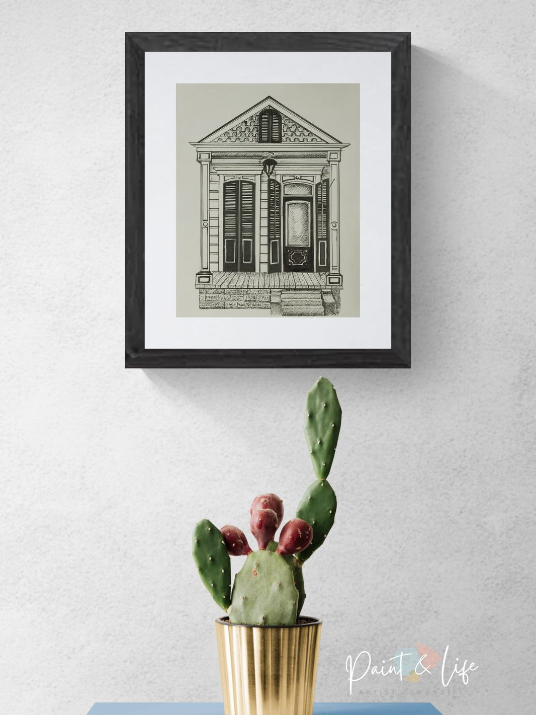 NOLA Shotgun House V - 11 x 14 inches Print by Yenny (Jenny Archbold)