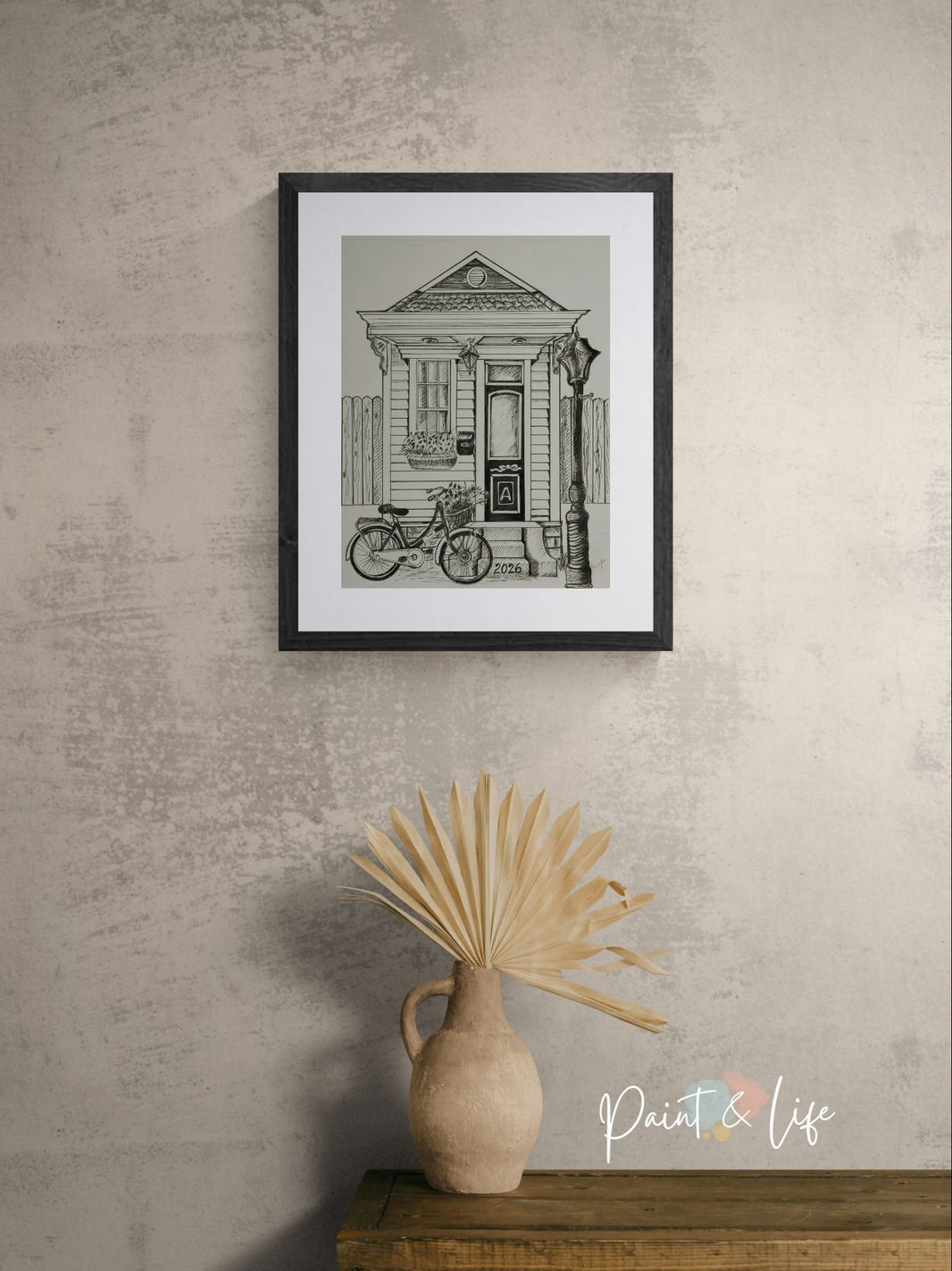 NOLA Shotgun House VI - 9x12 inches Print by Yenny (Jenny Archbold)