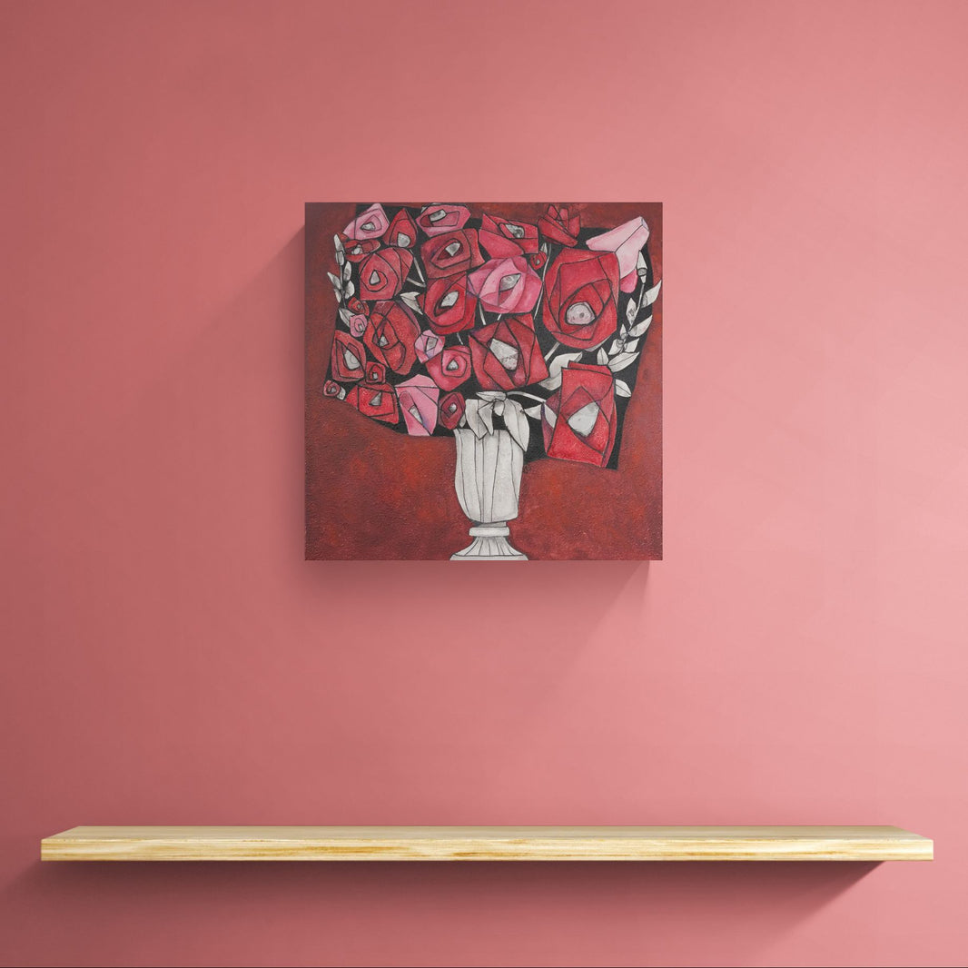 Roses 2- 12x12 inches print on canvas, Limited Edition 1/10, 1.5 inch Gallery wrap