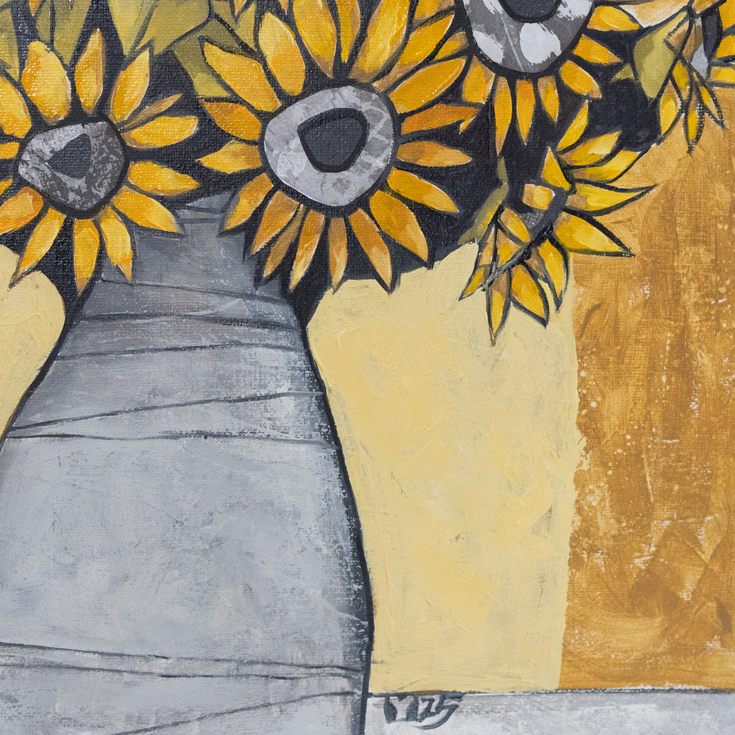 Sunflower Vase- 12x12 inches print on canvas, Limited Edition 1/10, 1.5 inch Gallery wrap