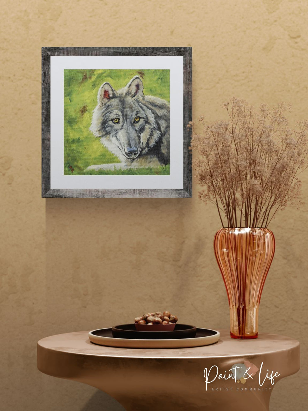 Sunny Wolf - 12x12 print by Stacy Jenkins