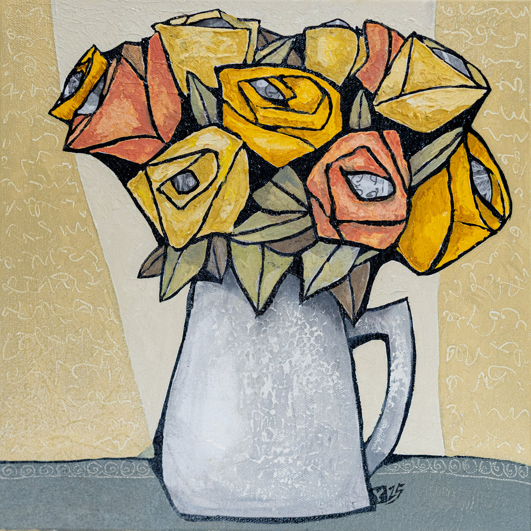 Yellow Roses - 12x12 inches print on canvas, Limited Edition 1/10, 1.5 inch Gallery wrap