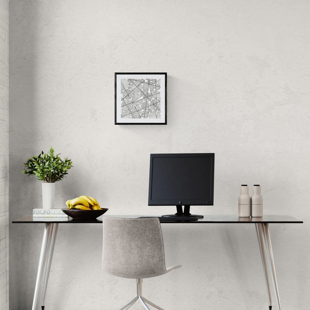 Circles and Square - 5x5 inches print by Rebecca Howdeshell