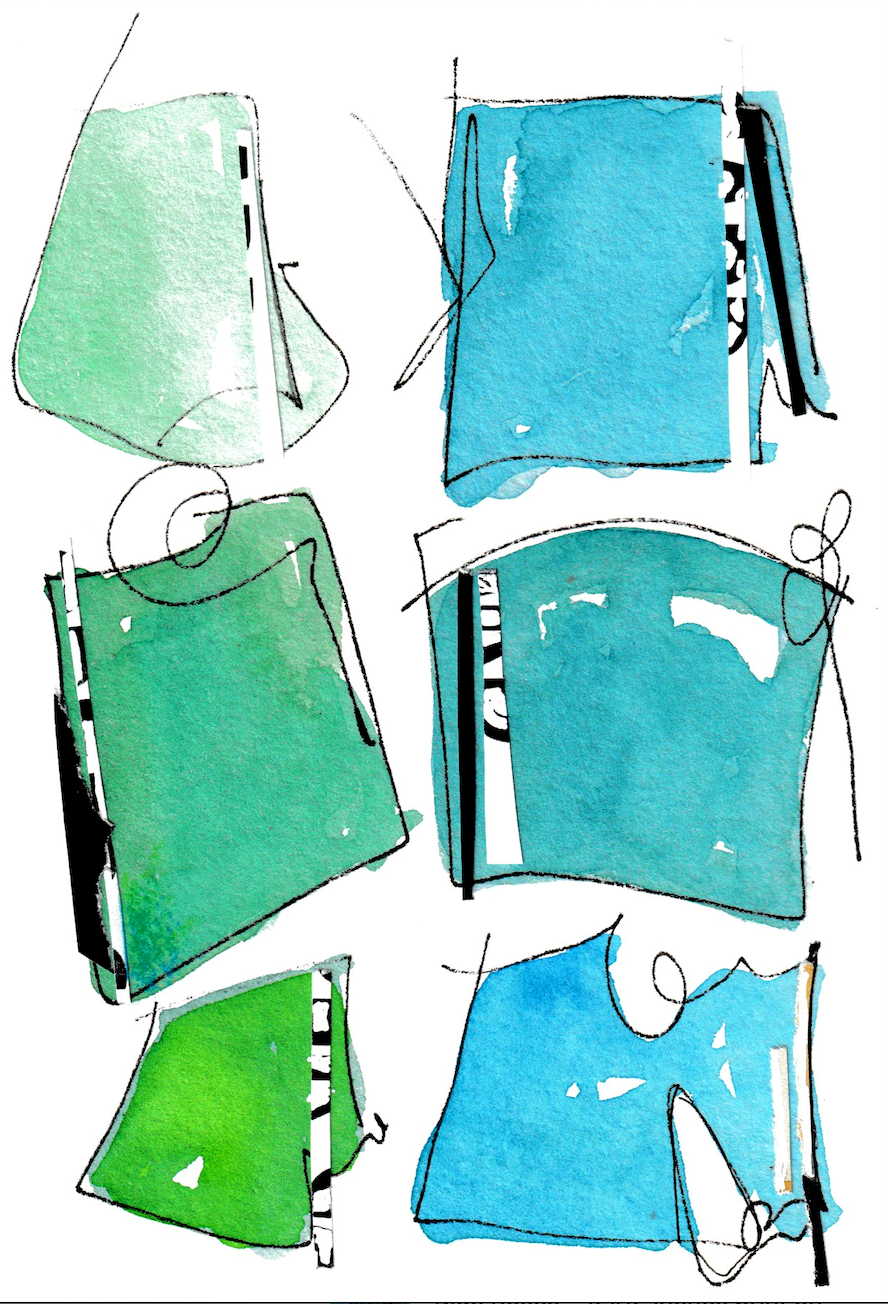 Green Blue Fanciful- 4x6 inches print by Rebecca Howdeshell