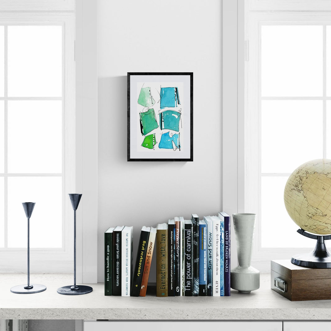 Green Blue Fanciful- 4x6 inches print by Rebecca Howdeshell