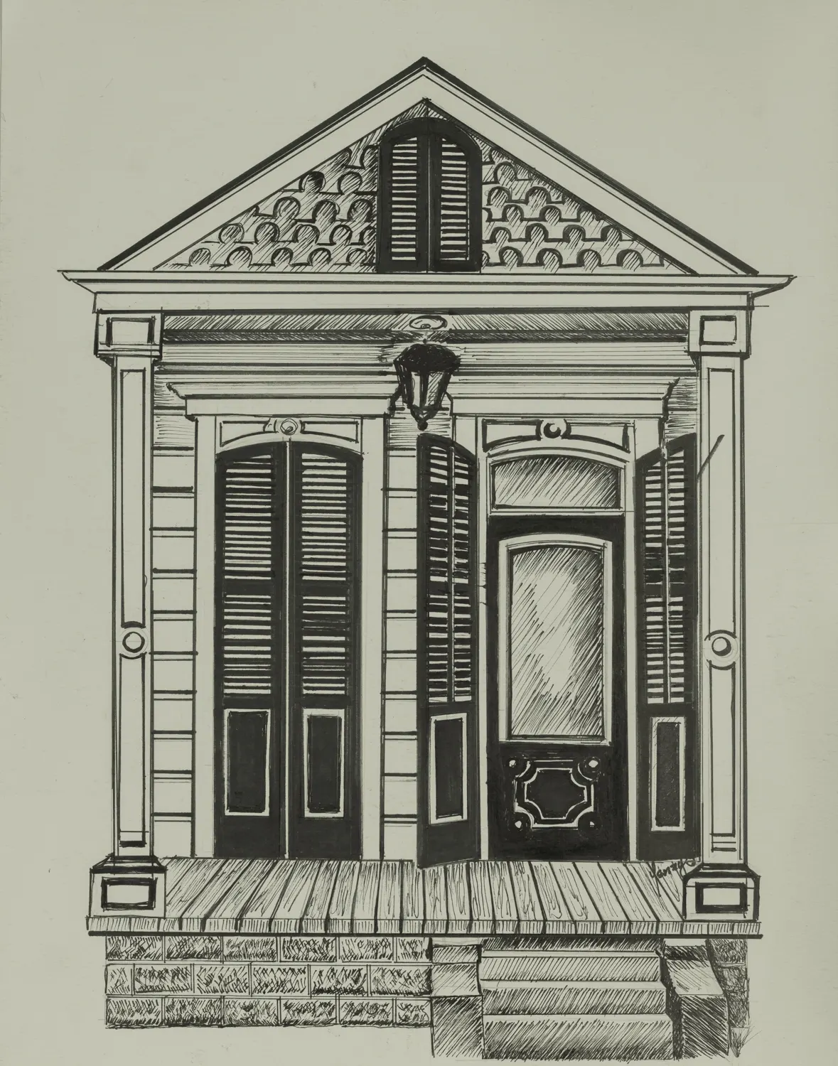 NOLA Shotgun House V - 11 x 14 inches Print by Yenny (Jenny Archbold)