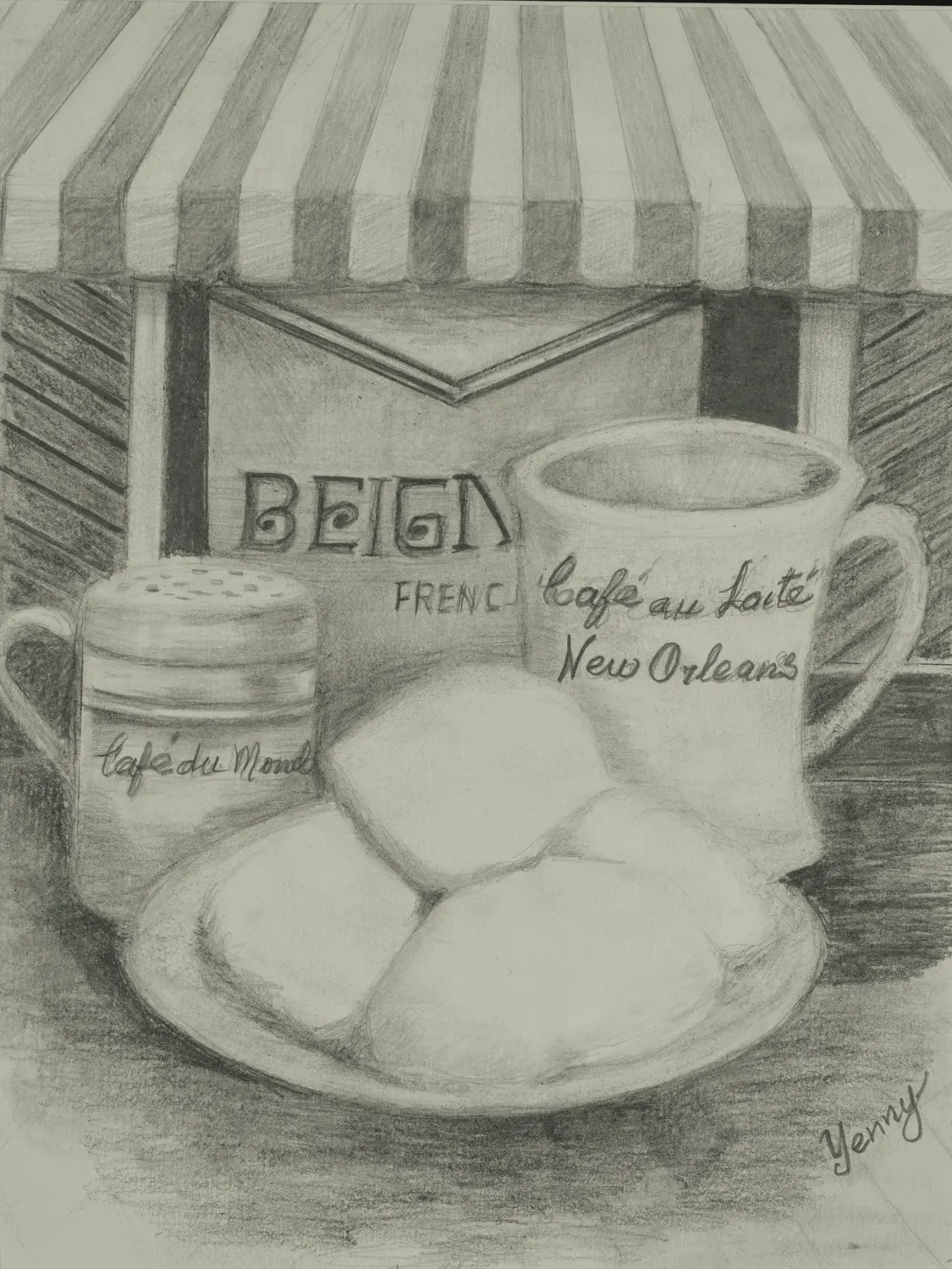 French Beignets 9x12 inches Print by Yenny (Jenny Archbold)