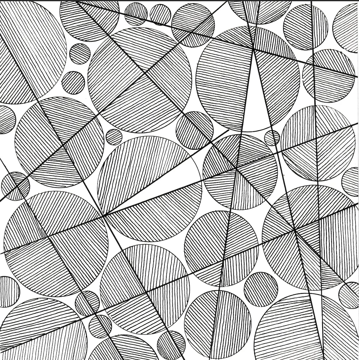 Circles and Square - 5x5 inches print by Rebecca Howdeshell