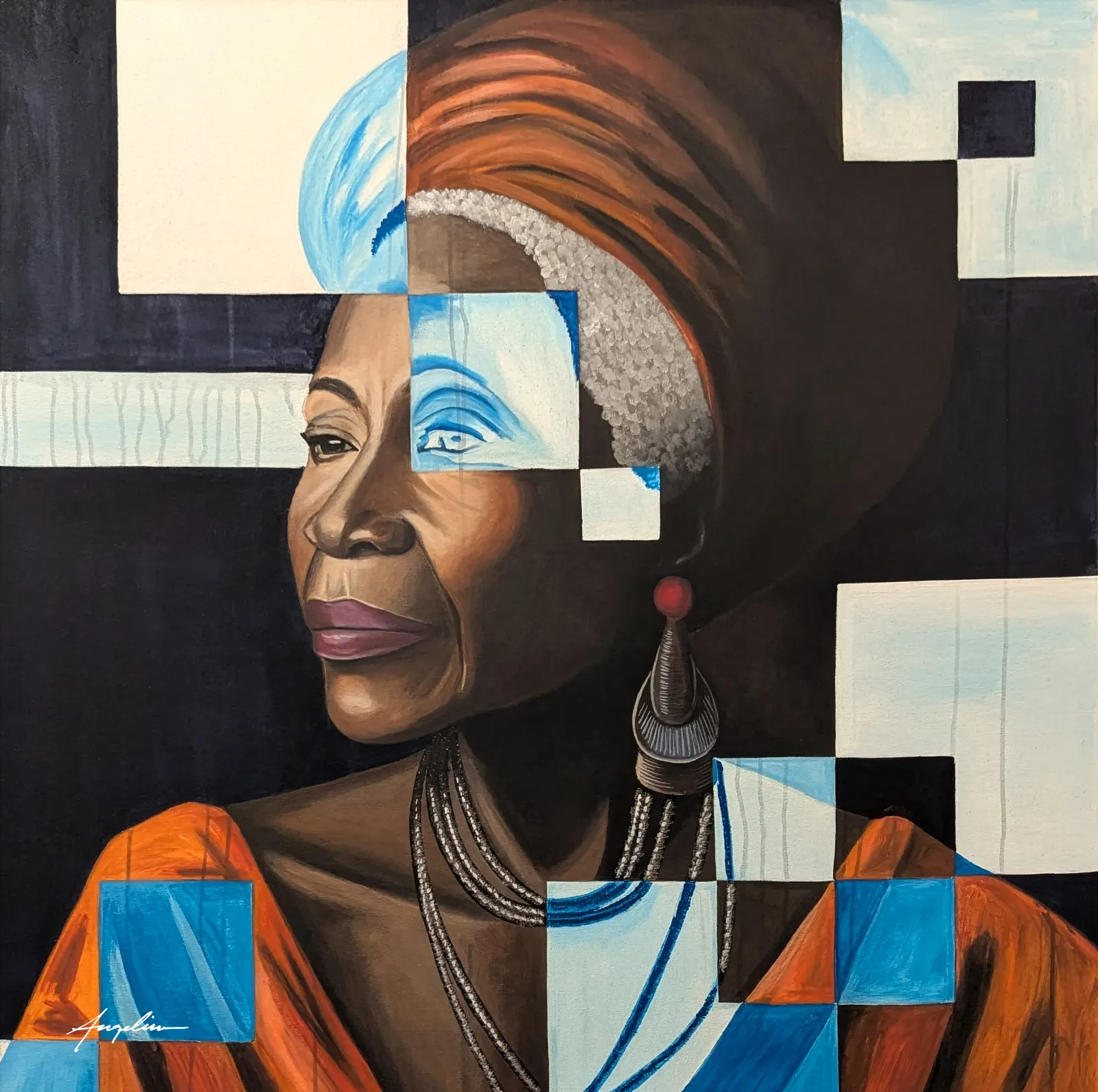 Mosaic of a Matriarch III: African - Print by Angeline Collier