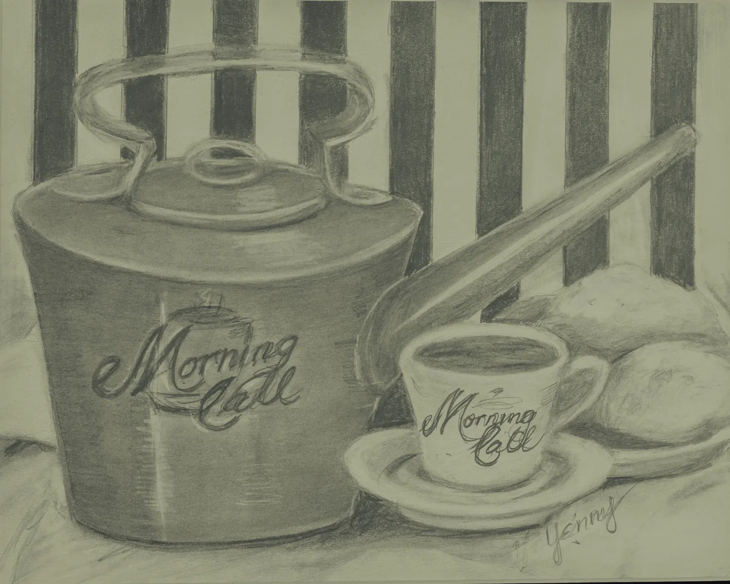 Café au Lait - 10 x 8 inches Print by Yenny (Jenny Archbold)