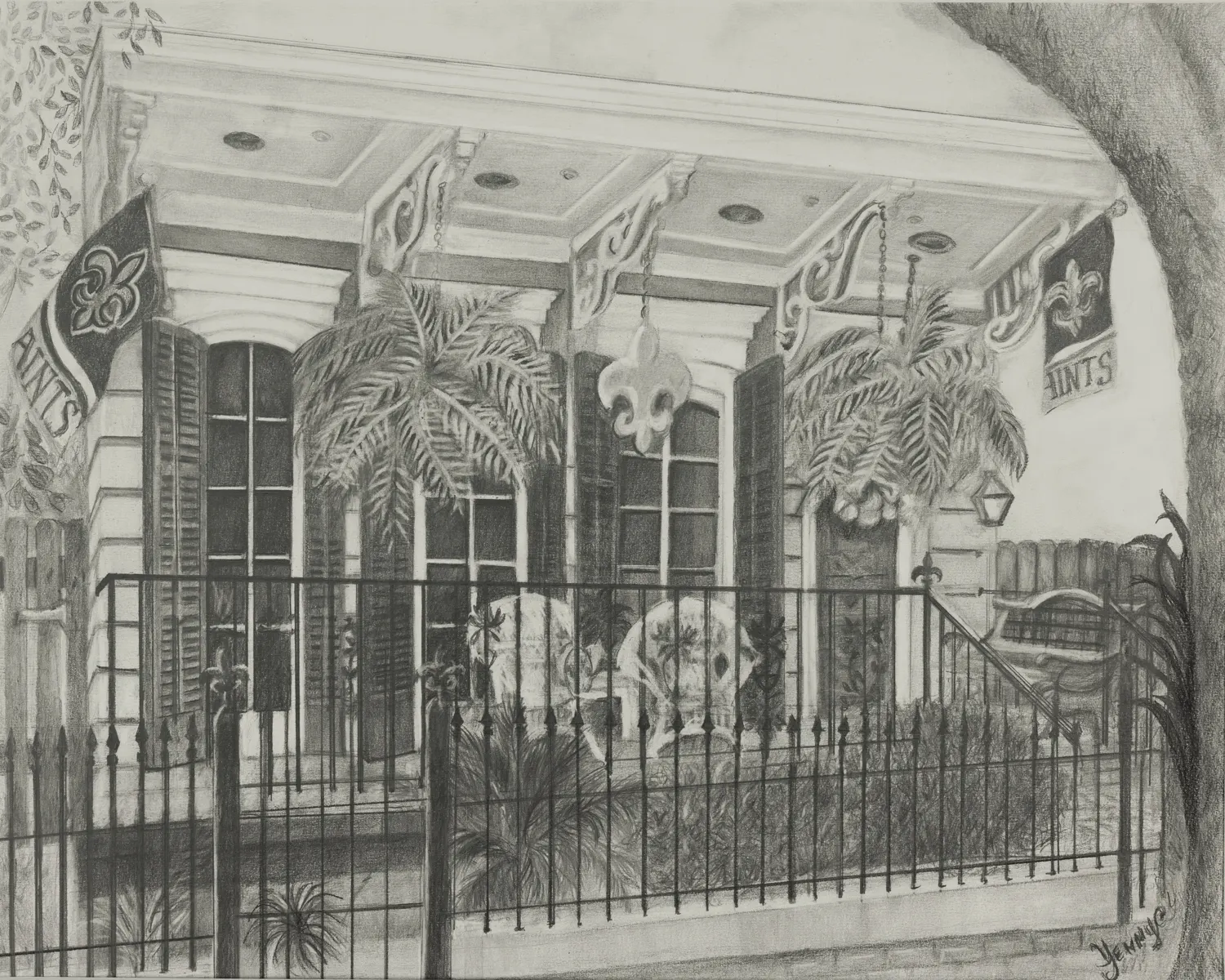 NOLA-Shotgun-House-I - 16x20 inches Print by Yenny (Jenny Archbold)